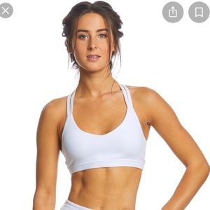 Beyond Yoga Strapped In Yoga Sports Bra, White NEW
